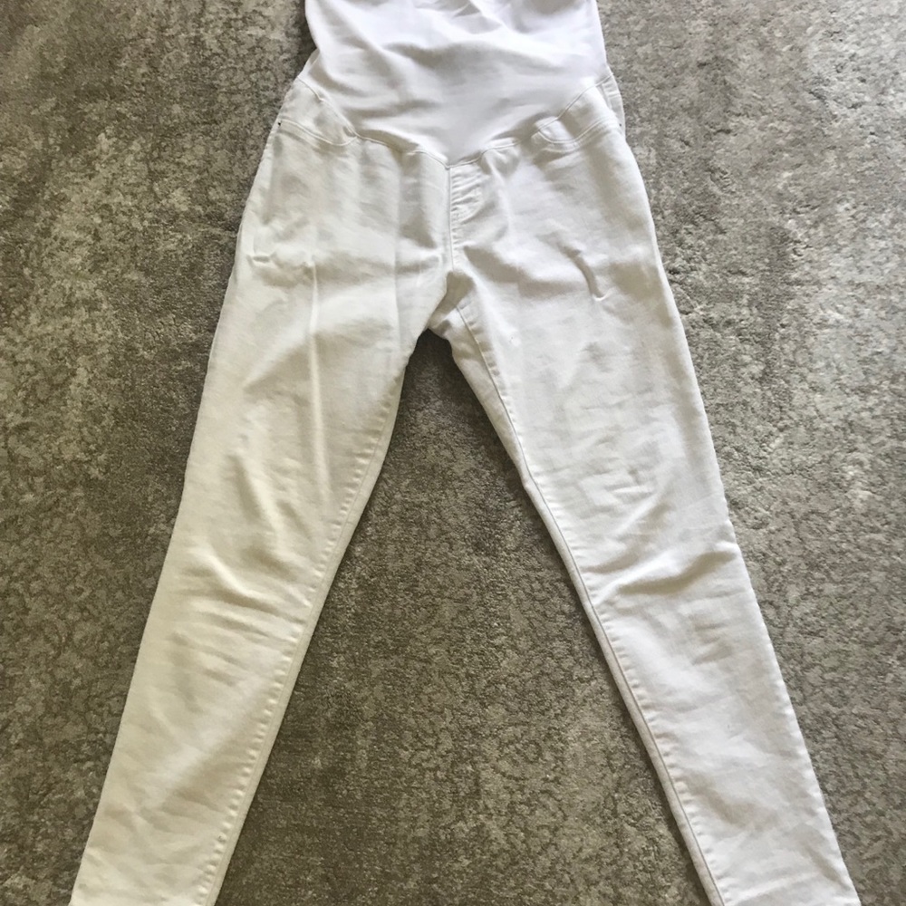 White Maternity skinny cropped jeans